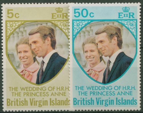 Britische Jungferninseln 1973 Hochzeit Prinzessin Anne 256/57 postfrisch