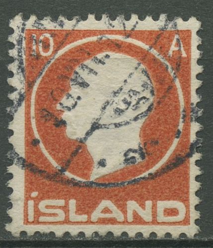 Island 1912 König Frederik VIII. 70 gestempelt, WZ kopfstehend