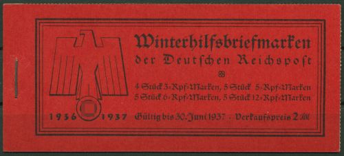 Dt. Reich 1936 Markenheftchen WHW Moderne Bauten MH 43.2.6 postfrisch