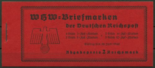 Deutsches Reich 1939 Markenheftchen WHW Winterhilfswerk MH 46.3 postfrisch