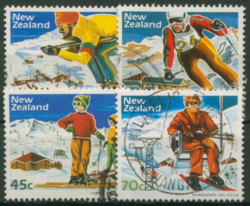 Neuseeland 1984 Wintersport Skifahren Sessellift 897/00 gestempelt