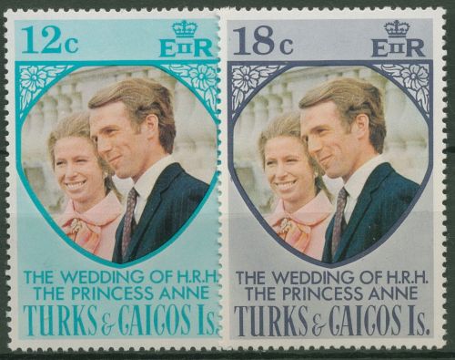 Turks- und Caicos-Inseln 1973 Hochzeit Prinzessin Anne 328/29 postfrisch