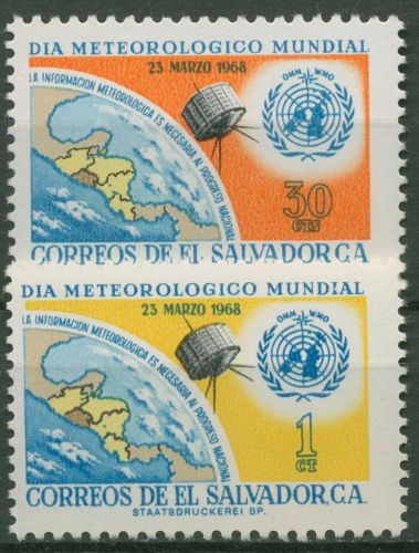 El Salvador 1968 Meteorologie WMO Wettersatellit 947/48 postfrisch