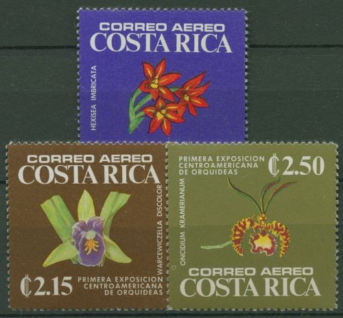 Costa Rica 1975 Pflanzen Blumen Orchideenausstellung 908/10 A postfrisch