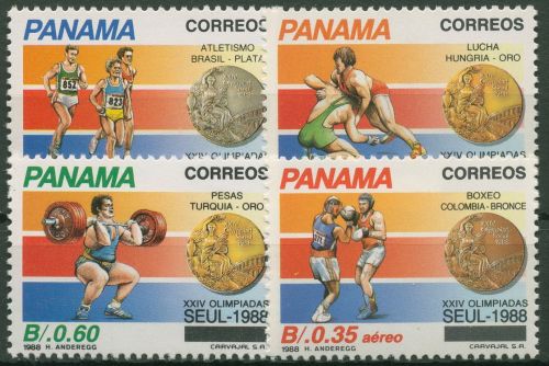Panama 1989 Olympiade Seoul: Laufen, Ringen, Boxen 1684/87 postfrisch
