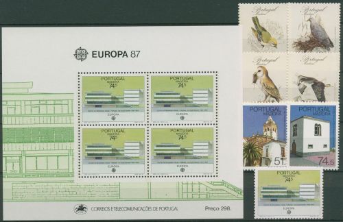Portugal - Madeira 1987 kompletter Jahrgang 111/17, Block 8 postfrisch (SG98400)