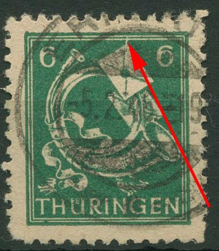 SBZ Thüringen Freimarke mit Plattenfehler 95 AY dz1 PF VII gestempelt geprüft