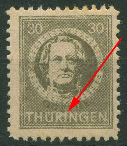 SBZ Thüringen 1945 Freimarke mit Plattenfehler 99 AY bz2 PF VIII postfrisch