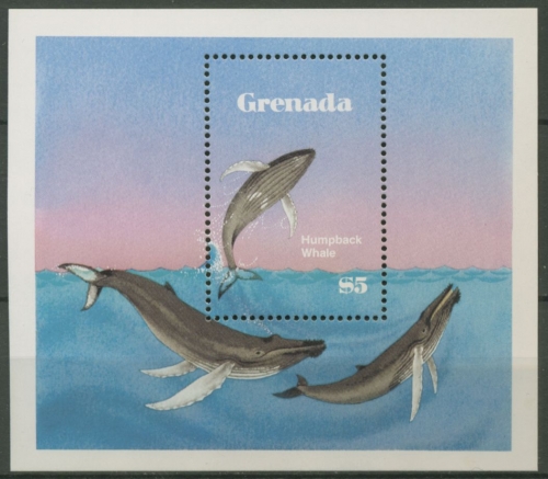 Grenada 1982 Wale: Buckelwal Block 112 postfrisch (C71499)