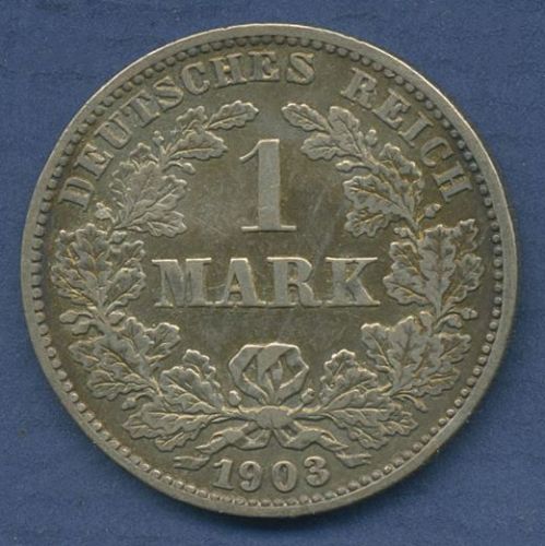 Deutsches Reich 1 Mark Kursmünze 1903 J, J 17 ss+ (3840)