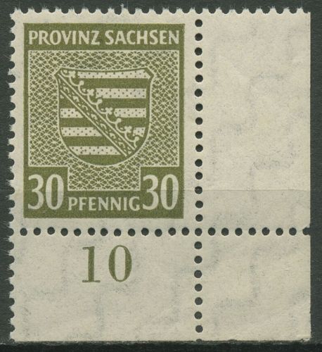 SBZ Provinz Sachsen 1945 Provinzwappen 83 Xa Ecke 4 postfrisch