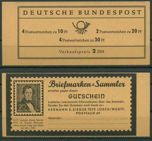 Bund 1967 Brandenburger Tor Markenheftchen MH 12 au RLV VII postfrisch
