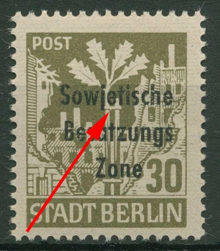 SBZ Allgemeine Ausgabe 1948 Freim. Plattenfehler 206 Aa wbz f 33 postfrisch