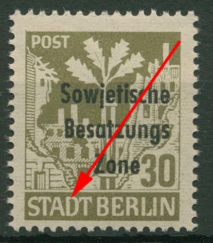 SBZ Allgemeine Ausgabe 1948 Freim. Plattenfehler 206 Aa wbz f 14 A postfrisch
