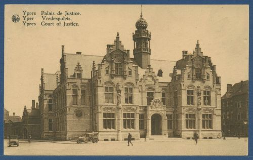 Ypern Justizpalast, gelaufen 1931 Marke fehlt (AK4630)