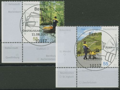 Bund 2005 Post! Briefträger Postbote 2481/82 Ecke 3 mit TOP-ESST Berlin (E3642)