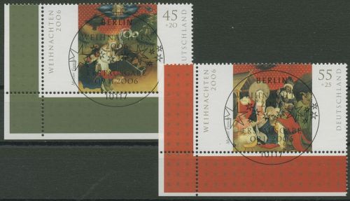 Bund 2006 Weihnachten Gemälde 2569/70 Ecke 3 mit TOP-ESST Berlin (E3710)