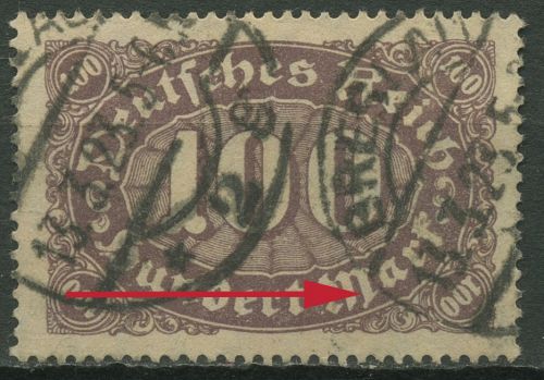 Deutsches Reich 1922 Ziffern im Queroval Plattenfehler 219 I gestempelt geprüft