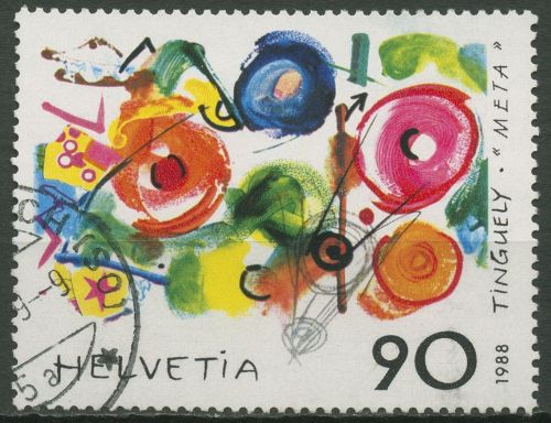 Schweiz 1988 Zeitgenössische Kunst Gemälde 1380 gestempelt
