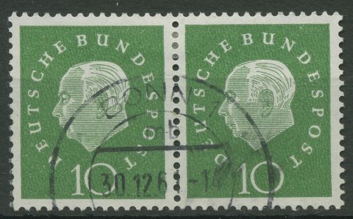 Bund 1959 Heuss Medaillon Bogenmarken 303 waagerechtes Paar gestempelt