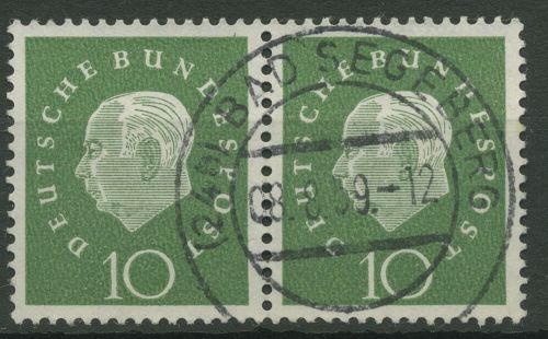 Bund 1959 Heuss Medaillon Bogenmarken 303 waagerechtes Paar mit TOP-Stempel