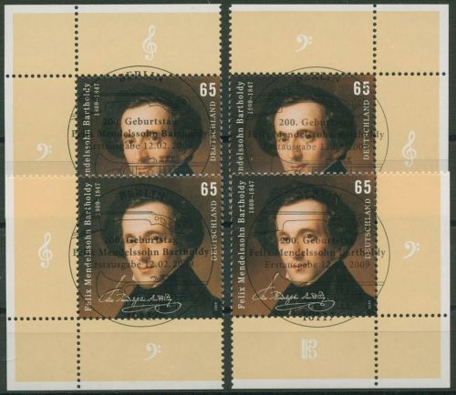Bund 2009 Felix Mendelssohn Bartholdy 2720 alle 4 Ecken TOP-ESST Berlin (E3847)
