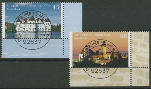 Bund 2013 Burgen und Schlösser 2972/73 Ecke 4 mit TOP-Stempel (E3973)