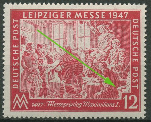 Alliierte Besetzung 1947 Leipziger Messe mit Plattenfehler 965 II postfrisch