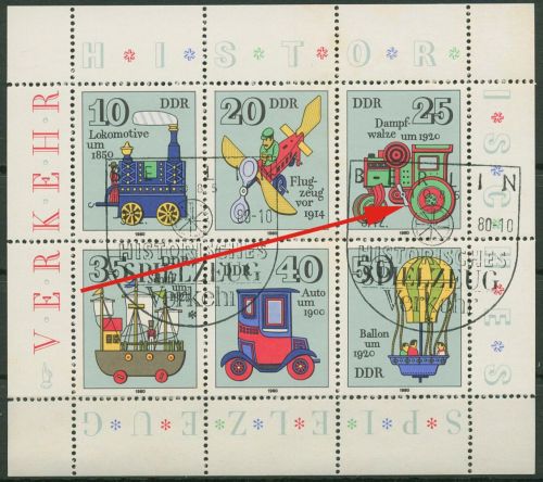 DDR 1980 Spielzeug 2566/71 K 10 A I mit Plattenfehler 2568 I gest. SST (G7976)