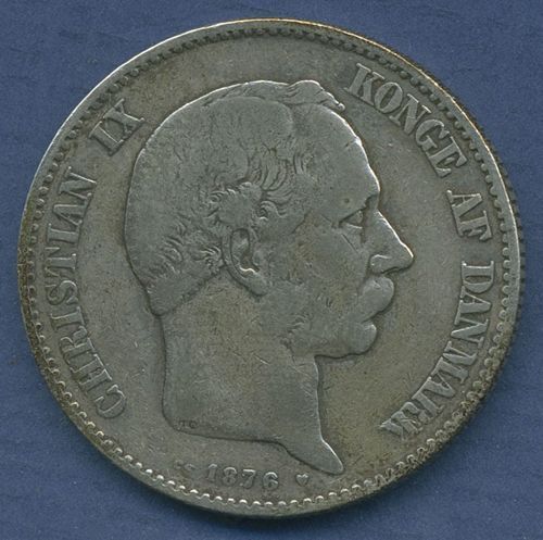 Dänemark 2 Kroner 1876, Christian IX., KM 798.1 fast sehr schön (m3939)