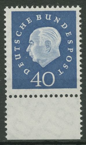 Bund 1959 Heuss Medaillon Bogenmarken Unterrand 305 UR postfrisch
