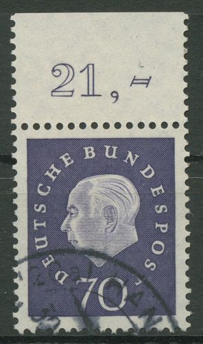 Bund 1959 Heuss Medaillon Bogenmarken Oberrand 306 OR gestempelt
