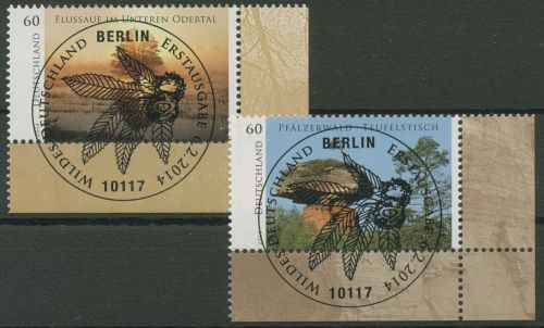 Bund 2014 Wildes Deutschland Odertal 3059/60 Ecke 4 TOP-ESST Berlin (E3994)