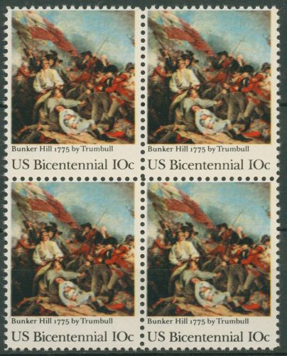 USA 1975 Unabhängigkeitskrieg Schlacht von Bunker Hill 1174 4er-Block postfrisch