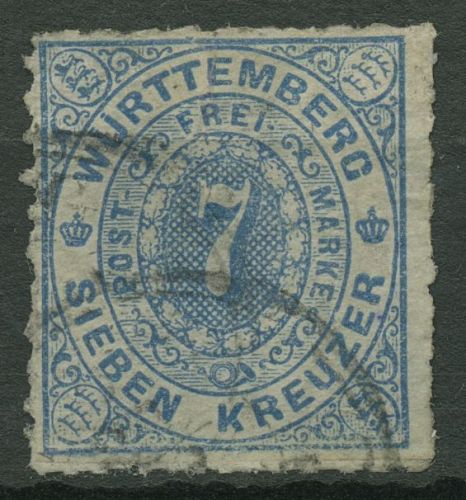 Württemberg 1869 Ziffer im Oval 39 a gestempelt