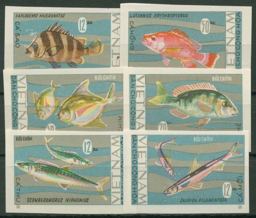 Vietnam Nord 1967 Fische 485/90 B ungebraucht o.G.