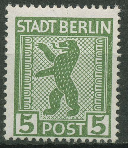 SBZ Berlin & Brandenburg 1945 Berliner Bär 1 AA ux postfrisch