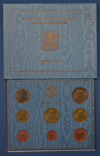 Vatikan KMS 2012 original Kursmünzensatz im Folder, Stempelglanz (m1358)