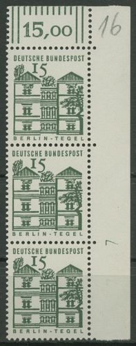 Bund 1964/65 Bauwerke klein, mit Druckerzeichen 455 Ecke 2 DZ 7 postfrisch