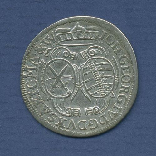 Sachsen 1/12 Taler 1693, Johann Georg IV., fast vz/sehr schön (m3986)