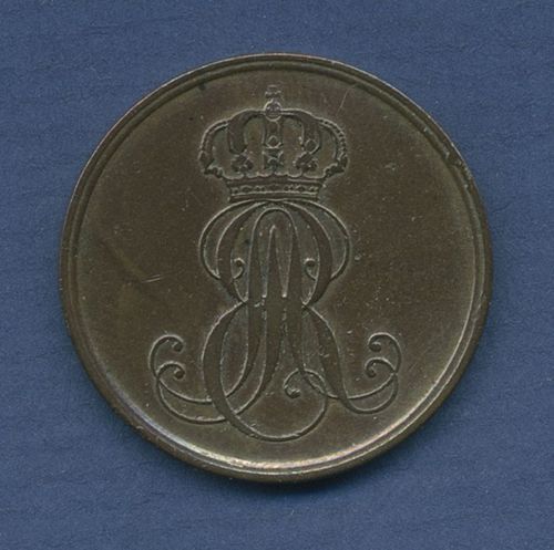 Hannover 2 Pfennige 1850 B, König Ernst August, J 75 ss+ (m3992)