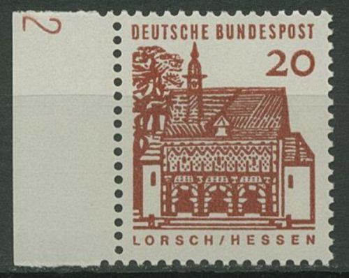 Bund 1964/65 Bauwerke klein, mit Druckerzeichen 456 DZ 2 postfrisch
