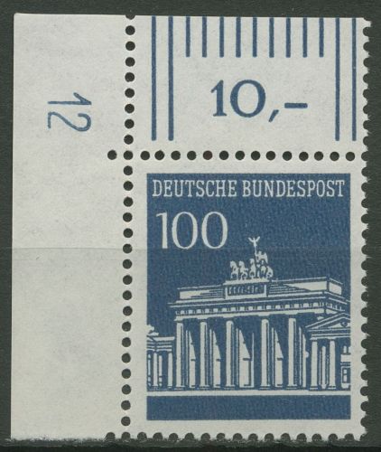 Bund 1966 Brandenburger Tor Druckerzeichen 510 Ecke 1 DZ 12 postfrisch