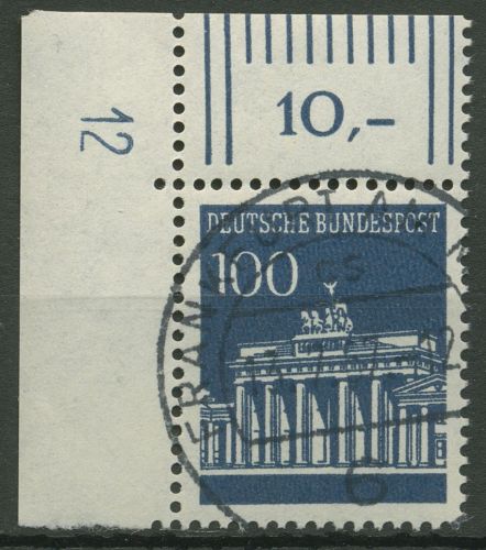 Bund 1966 Brandenburger Tor Druckerzeichen 510 Ecke 1 DZ 12 mit TOP-Stempel