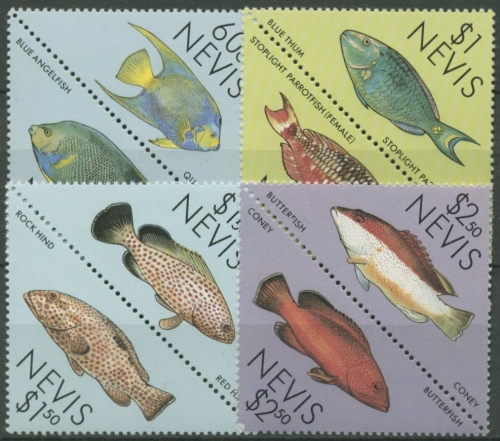 Nevis 1987 Fische am Korallenriff 467/74 ZD postfrisch, 4 Paare
