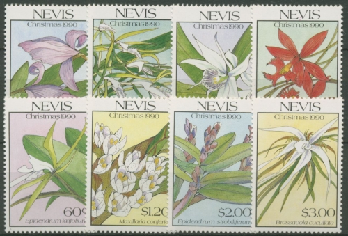 Nevis 1990 Weihnachten: Orchideen 558/65 postfrisch