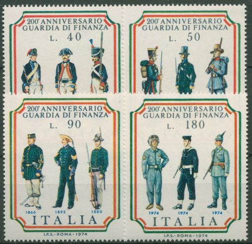 Italien 1974 Finanzpolizei Zoll Uniformen 1447/50 postfrisch