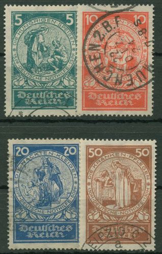 Deutsches Reich 1924 Deutsche Nothilfe: Rosenwunder 351/54 gestempelt