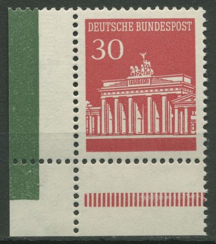 Bund 1966 Brandenburger Tor Ecke aus MHB 12, 508 ER 12.3 postfrisch