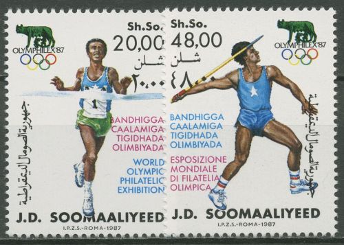 Somalia 1987 Olymphilex Rom Laufen Speerwerfen 398/99 postfrisch
